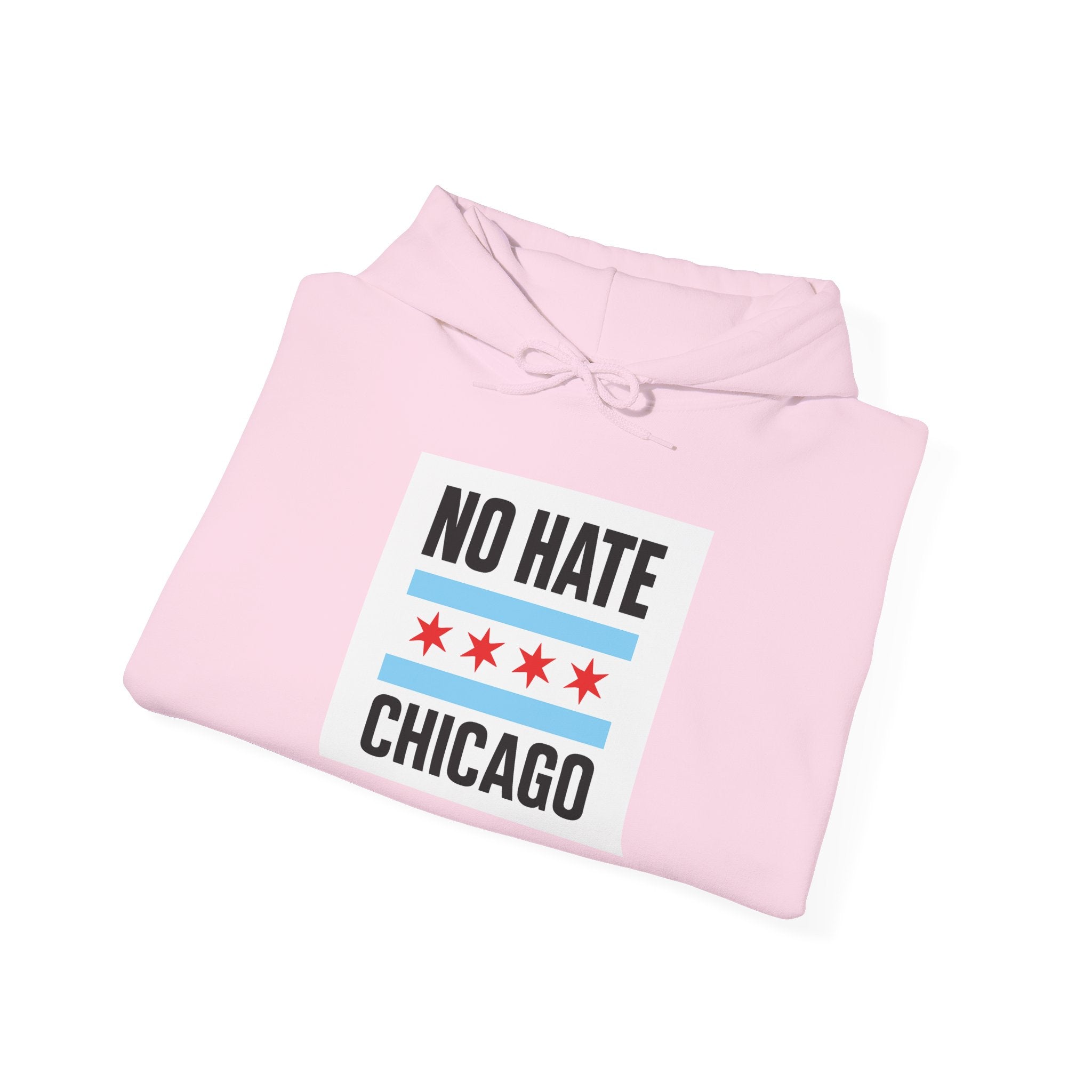 Unisex Hoodie with No Hate Chicago Design | Cozy Streetwear, Gift for Chicagoans, Political Statement, Casual Wear, Apparel