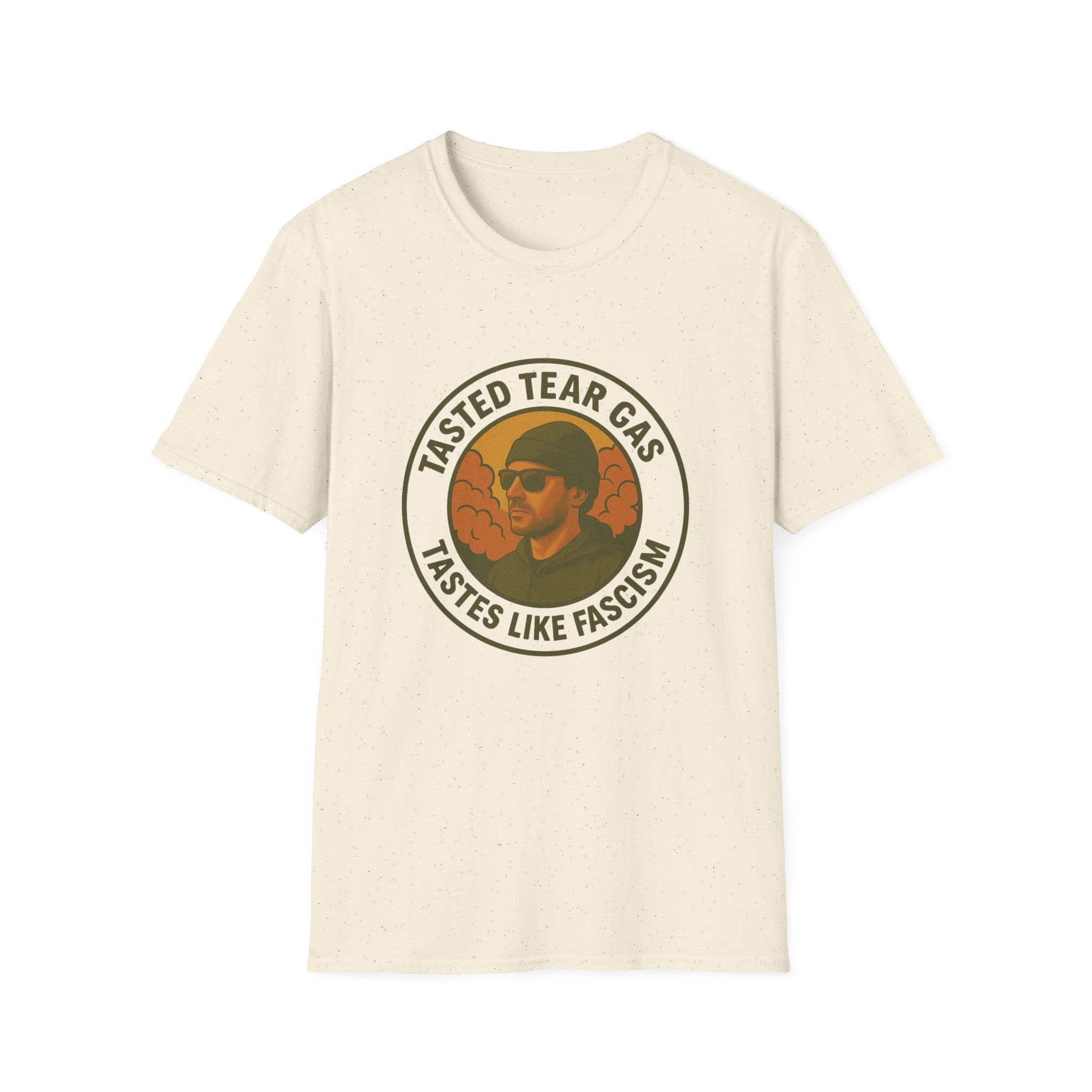 Protests T-Shirt with Bold Graphic: 'Tasted Tear Gas, Tastes Like Fascism'